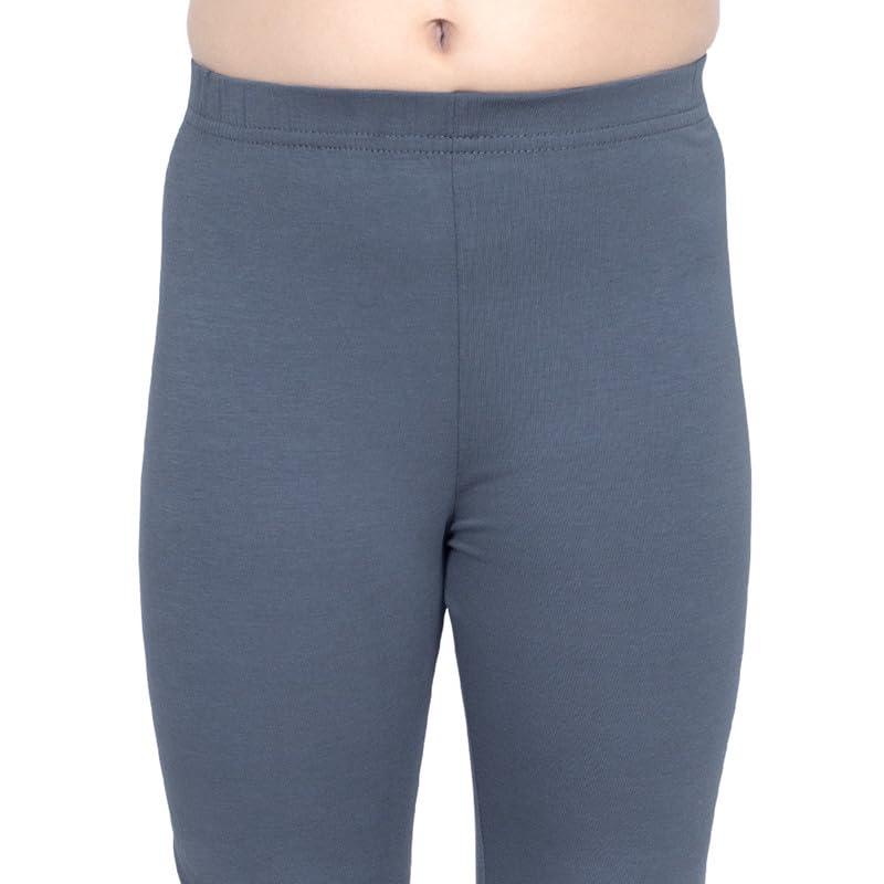 Image of ONE SKY Girls Ankle Length Leggings, Breathable Kids Wear, Versatile Tights for Girls, Stretchable, Easy to Care Slacks, Comfort Girls Leggings