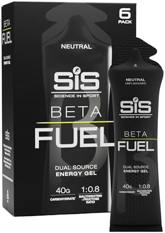 Science in Sport BETA Fuel Gel - Dual-Source Energy Gel - Isotonic Gel - Fast-Absorbing Carbohydrate Energy - Sports Nutrition - Easy on Stomach - Portable - Neutral Flavor - 6-Pack