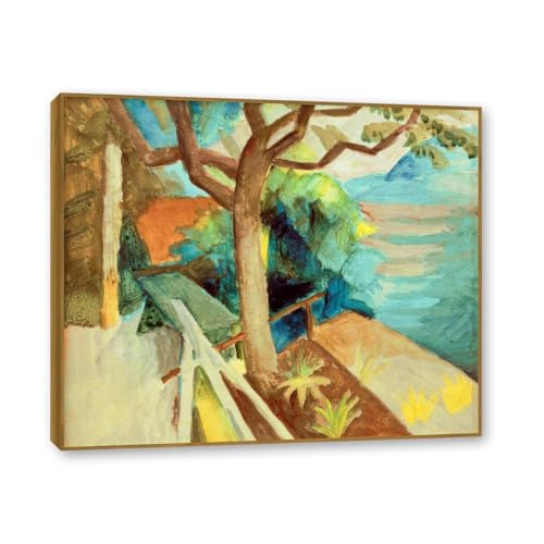 Tableau decoration murale salon moderne Lakeside Sunset August Macke pour mur vide