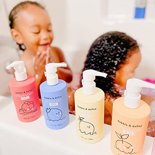 Dabble & Dollop Blueberry Gel - 3-In-1 Natural Bubble Bath, Body Wash & Shampoo For Kids, 100% Usa-Made, Paraben & Sulfate Free, Vegan, Gluten-Free, Tear-Free (10Oz) #TOP6