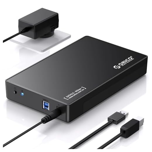 ORICO USB 3.0 External Hard Drive Enclosure for 3.5/2.5 Inch SATA Hard Drives/SSD Up to 16 TB, 3.5'' Tool-Free HDD Enclosure with 12V/2A Power Supply and UASP Acceleration (3588US3)
