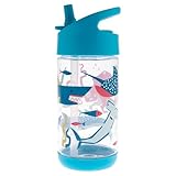 Stephen Joseph, Kids Flip Top Water Bottle, 10 oz Tritan BPA Free, Water Bottle for Girls & Boys, Back to School Flip Top Bottle, Sharks