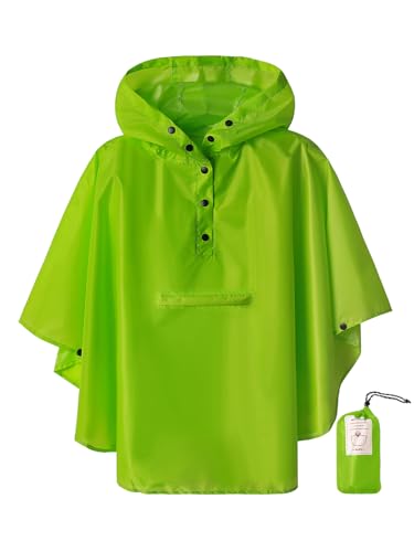 Image of SaphiRose Lightweight Kids Rain Poncho Jacket Waterproof Outwear Rain Coat