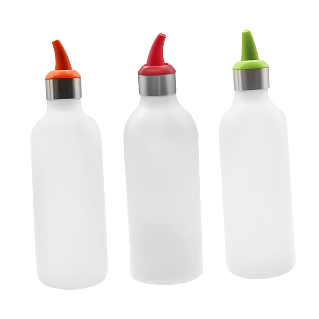 KICHOUSE 3pcs Flexible Squeeze Sauce Bottle Multi Functional Ketchup Mustard Dispenser for Kitchen Accessories Easy to Clean Material for Sauces and Dressings Random Color