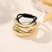 Gold Hair Cuffs for Ponytails Metal Elastic Pony Tails Hair Ties Cuffs for Women Geometric Irregular Minimalism (Gold 1)