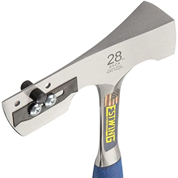 ESTWING Shingler's Hammer - 28 oz USA Made Roofer's Tool with Milled Face & Shock Reduction Grip - E3-CA