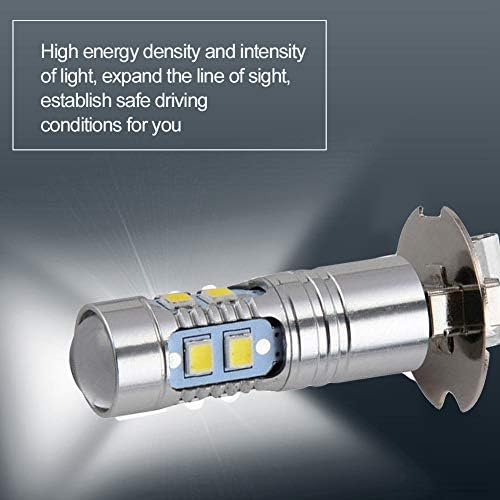 SANON 12V-24V DC H3 Fog Light Bulb 50W 6000K-6500K Super Bright Conversion LED Headlight Fog Light Bulb White Light 2pcs