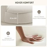 HOMCOM Sessel Wohnzimmer Drehbarer Relaxsessel mit Armlehnen, Loungesessel Lesesessel mit Sherpa-Optik, Polstersessel für Schlafzimmer Cremeweiß