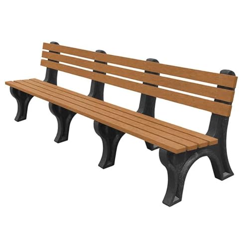 Sturdy Essentials Economizer 8 Foot Bench, Affordable, Lightweight & Eco-Friendly, 100% Recycled Plastic Weather-Resistant, Durable & Low Maintenance, Ideal for Parks, Gardens & Patios (Cedar)