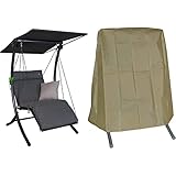 Angerer Hollywoodschaukel 1-Sitzer Swing Smart Stone & Schutzhülle für Hollywoodschaukel Spitzdach, Beige, 1-Sitzer