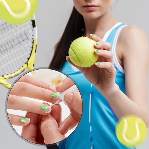 Image of Weysat 30g Mini Tennis Polymer Clay Slices 0.2 Inch Tiny Clay Tennis Pieces Sports Sprinkles Ball Confetti for Clips Nail Art DIY Craft Party Decoration Favors for Team Sports Lover