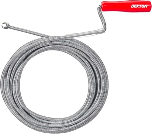 Dekton 3m Flexible Drain & Pipe Unblocker-Removes Clogging Caused By Hair & Dirt| Ideal For Cleaning Kitchen Sinks, Bathroom, Syphons| Long, Flexible Spiral Tools| Unblocks Drain Without Chemical Aids