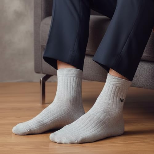 Image of Hush Puppies Men's Ankle Length Cotton Socks (Free Size) - Multicolor Pack of 3 | Lightweight, Stretchable & Durable Daily Wear Socks