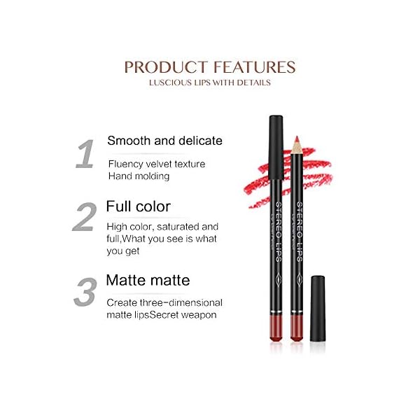12-Colors-Lip-Liner-Pencil-Professional-Matte-Lip-Liner-and-Lipstick-set-for-Waterproof-Long-Lasting-Smooth-Natural-Lip-Makeup Vibely 12 Colors - Lip Liner Pencil Professional Matte, Lip Liner and Lipstick set for Waterproof Long Lasting Smooth Natural Lip Makeup