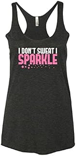 Panoware Women's Funny Workout Tank Top | I Don't Sweat I Sparkle, Vintage