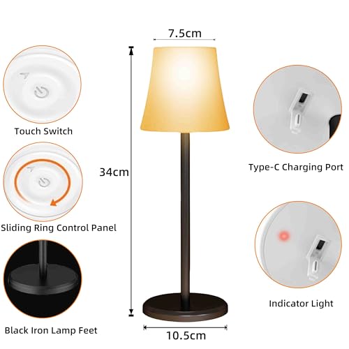 Kabellose LED Tischlampe Akku für Restaurant und Schlafzimmer