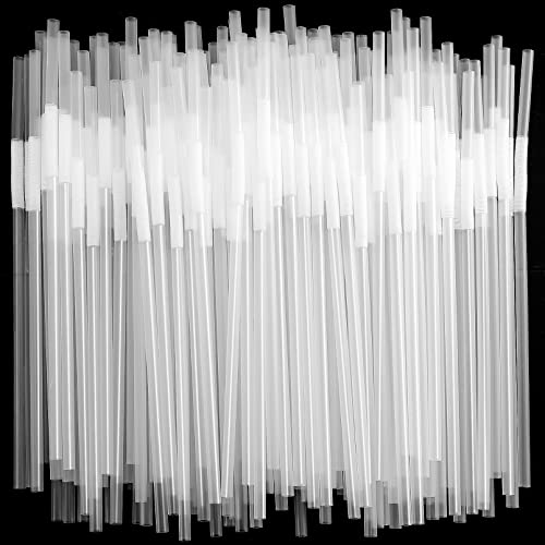 Loccmat 500 Pcs White Straws,Disposable Plastic Drinking Straws,Extra Long Flexible Straws,Disposable Bendy Straws For Party,Bpa-Free Plastic Straws,10.2" Long And 0.23'' Diameter (White) #TOP3
