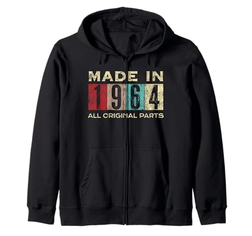 Retro 1964 Todas las piezas originales Vintage Made in 1964 Hombres Mujeres Sudadera con Capucha