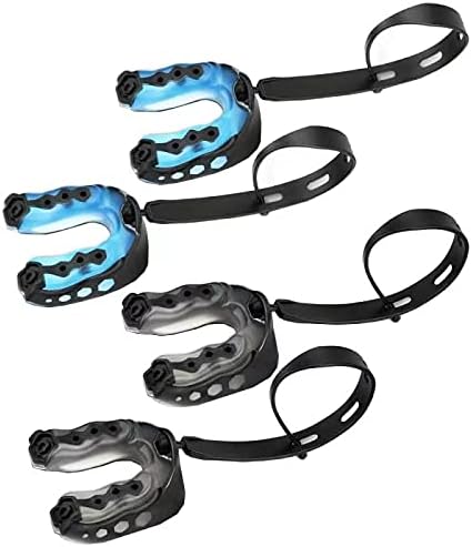 MXiiXM 4 protectores bucales de fútbol con correa, protector bucal suave para jóvenes, protector bucal deportivo profesional para fútbol, boxeo,