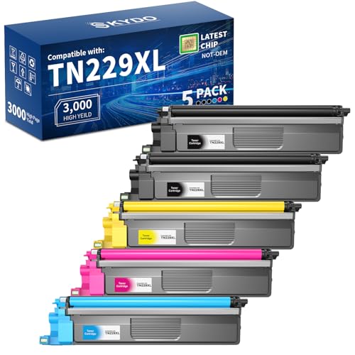 Image of TN229XL Compatible Toner Cartridges Replacement for Brother TN229 TN229XL TN-229XL TN229 XL Work for MFC-L3780CDW MFC-L3720CDW HL-L3280CDW HL-L3220CDW HL-L3300CDW (2Black,Cyan,Magenta,Yellow,5 Pack)