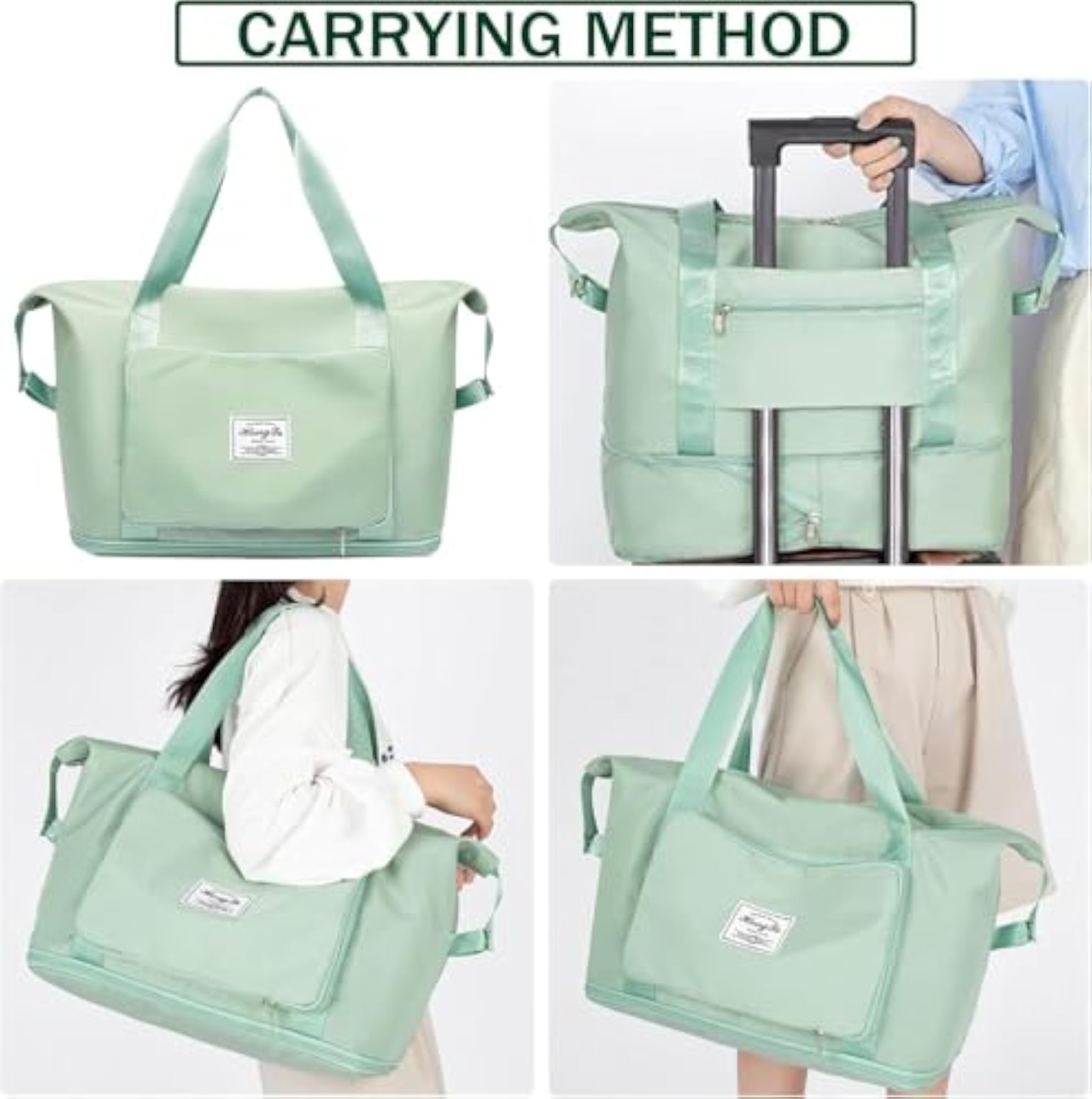 Nylon Expandable Travel Bag for Women, Waterproof