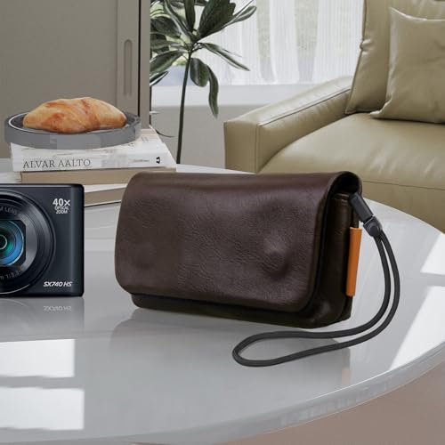 Funda para cámara Lacdo para Canon PowerShot SX740 marrón miniatura 6