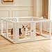 Citylife 8-TLG Welpenauslauf 60cm hoch, Hundelaufstall faltbar mit Tür, Hundegehege Wohnung, XXL Laufgitter für Hunde, Katzen, Kaninchen, Kleintiere, rutschfest, Transparent,120LX120WX60HCM