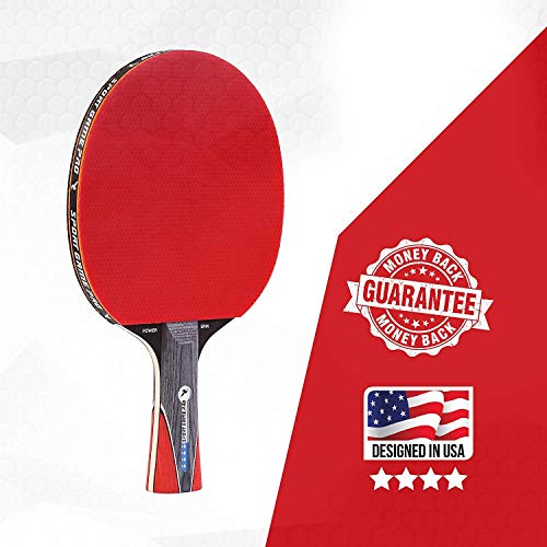 Ping Pong Paddle Set With Killer Spin + Case For Free - Professional Table Tennis Racket For Beginner And Advanced Players - Improve Your Ping Pong Skills With Jt Ping Pong Paddle Set (Red) #TOP4