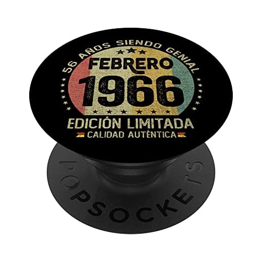 Regalo 56 años Cumpleaños Hombre Mujer - Febrero 1966 PopSockets PopGrip Intercambiable