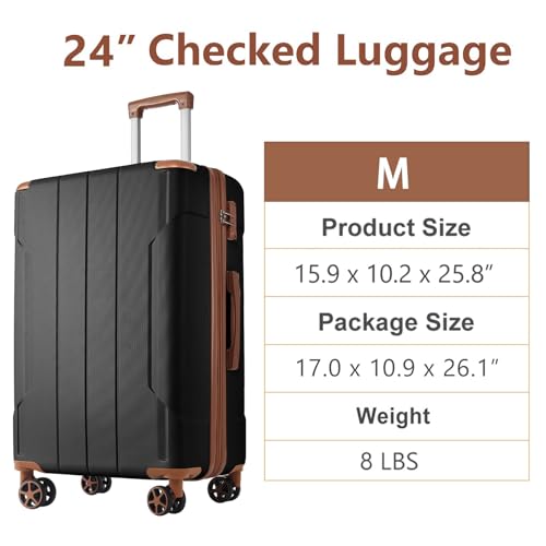 24 Inch Lightweight Expandable Hard Shell Suitcase