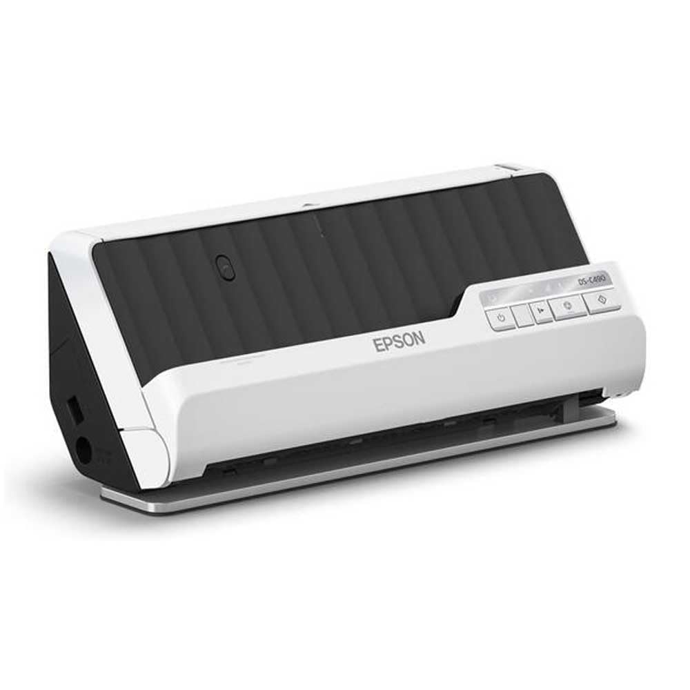 Epson Premium Scanner DS-C490, kompakter A4 Business Scanner mit geringem Stromverbrauch, Duplex-Einzugscanner mit vielseitiger Medienverarbeitung, schwarz/weiß