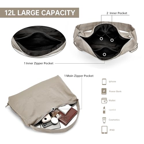 Image of Hobo Bags for Women, Large Crescent Bag for Women Purses and Handbags, Lightweight Satchel Shoulder Bag with Side Drawstring