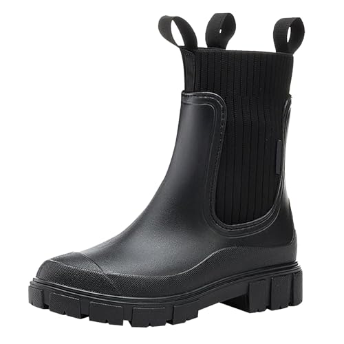 Laquieio Zapatos De Lluvia Para Mujer Moda Botines Impermeables Exteriores Mujeres Muy Cómodas Caucho Calzado Nuevos estilos para mujeres Botas Altas de Agua Mujer Altas -1