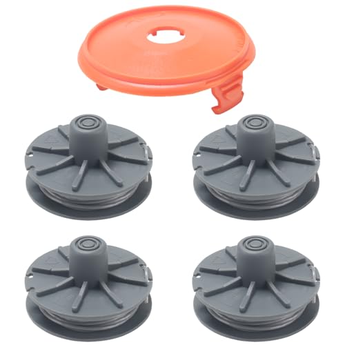 COEWUR 4 Pezzi Bobina a Filo per Tagliabordi Rocchetto Filo Tagliabordi Ø1,6mm Bobina Ricambio Decespugliatore per EasyCut 400/25 Art.9807 Easycut 400 Art.8846 (con 1 Tappi)