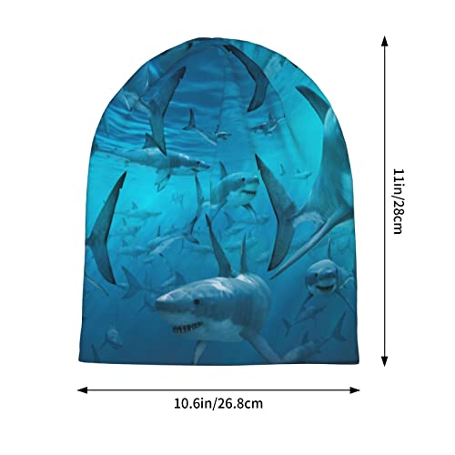 Shark Cool Beanie Hat Skull Knit Cap For Men Boys Slouchy Lightweight Cycling Travel Headwear Skullcap Christmas #TOP5