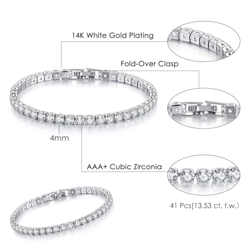 Women's 14K Gold Plated Jewelry Bracelet Set - Stylish Thin Dainty Chain, Stackable Cuban Link and Paperclip Bracelets3