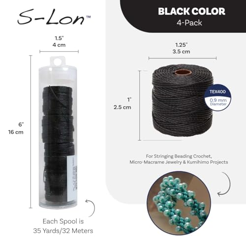 Hilo S-LON Tex 400 Beadsmith ideal para tejer cuentas y artesanías 6