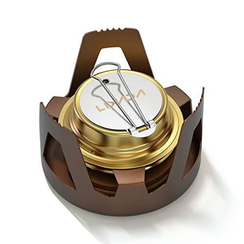 Lixada Mini Geist Brenner Spiritus Einbaukocher Outdoor Camping Herd Ofen (Golden)