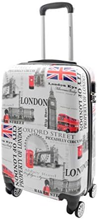 House Of Leather City of London 4 Wheel Hardside Suitcase with Lo...