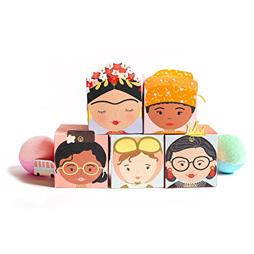 Musee Women of Change Bath Bomb Gift Set - 5 Organic, Paraben & Sulfate Free Bath Bombs for Mothers Day, Teens & Sensitive Skin