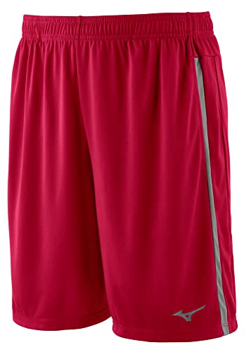Image of Mizuno Men's Icon 8" Short, Red-Charcoal-Shadow, XX-Large