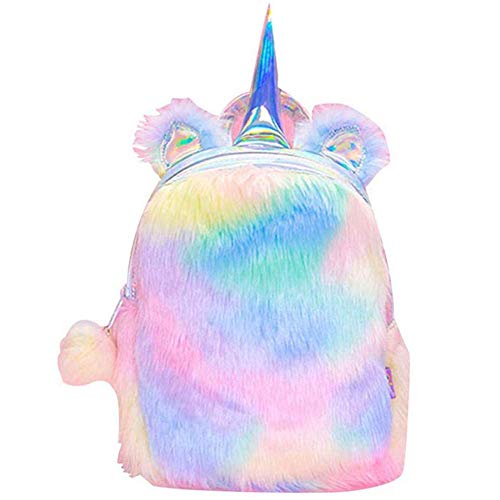 Son Mochila de Unicornio  niñas Infantiles niños de Peluche Lindo Arco Iris Suave Mini