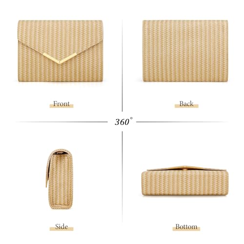 Image of KKXIU Women Formal Vegan Leather Evening Envelope Clutch Purses and Handbags for Party Wedding Prom Bridal