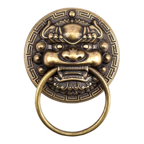 Fenteer Lion Head Door Knocker, Gate Knocker,Door Accessories, Door Pull Handle, Decorative Front Door Knocker, 6cm