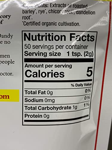 Dandy Blend DAN15030 50 Cup Bag Of Certified Organic Dandy Blend Instant Herbal Beverage thumb #5