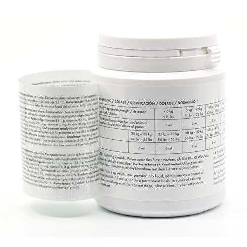 4-BEINER Beauty-Dog: Vitamine für Hunde mit Omega-3, Vitamin B Komplex, Vitamin C, Biotin, Bierhefe Hund, Schwarzkümmelöl, Zink, Jod, Selen für Haut und Fell & zur allgemeinen Stärkung, Pulver