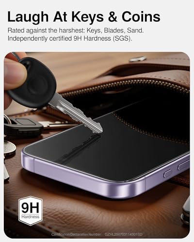 Image of SMARTDEVIL 2 Pack Tempered Glass for iPhone 17 Privacy Screen Protector | Military-Grade Shatterproof Protection, 9H Hardness, Anti-Spy Privacy Film, Fast & Easy Installation, Case Friendly Design