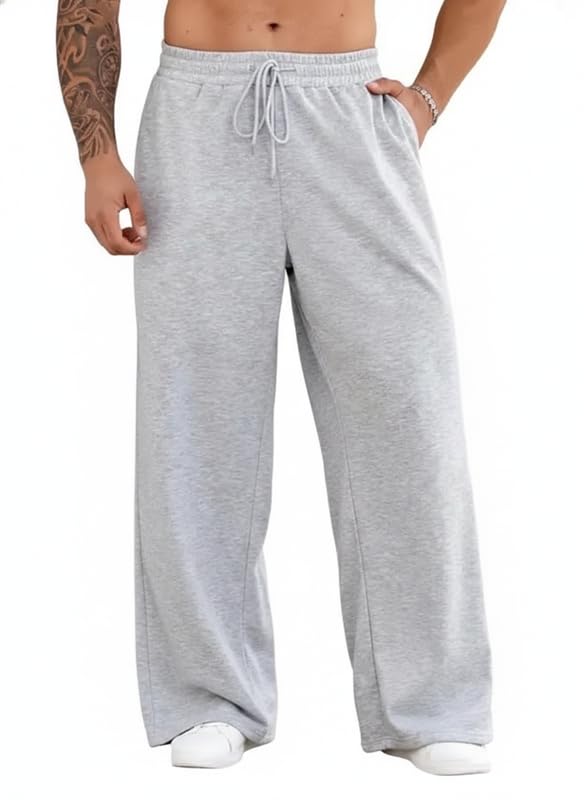 Plain Men's Loose Fit Track Pants – Polycotton Joggers with Pockets | Lower Comfortable for Gym, Running & Casual Wear-picture-26