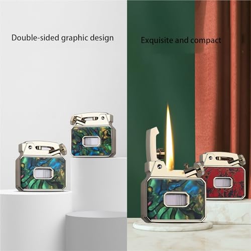 Encendedor vintage recargable con llama suave, rojo miniatura 3