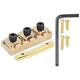 Jelquix Electric Guitar String Lock Nut Durable Zinc Alloy Headstock Retainer Bar for Better Fixation Lightweight Convenient for Anywhere Copper Color for Various Guitars Players (Gold (GE98))